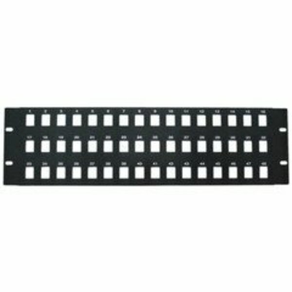 Swe-Tech 3C Rackmount 48 Port Blank Keystone Patch Panel, 3U FWT68PB-02048